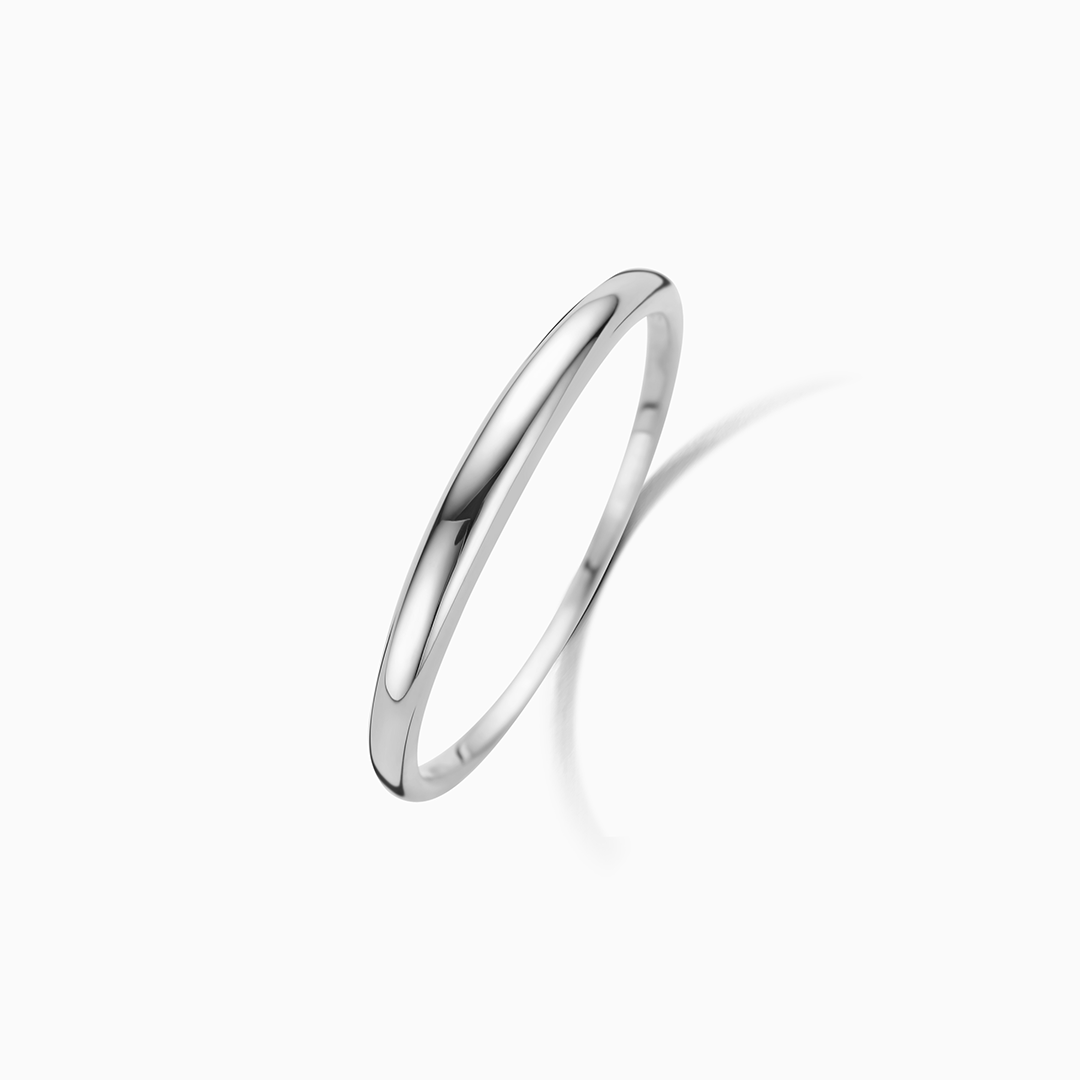 Slim Dome Ring | White Gold - Mijn winkel
