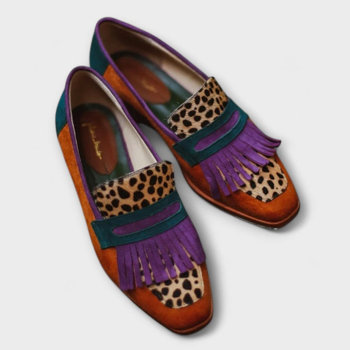 Sophia | Brown Moccasin With Leopard Print - Mijn winkel