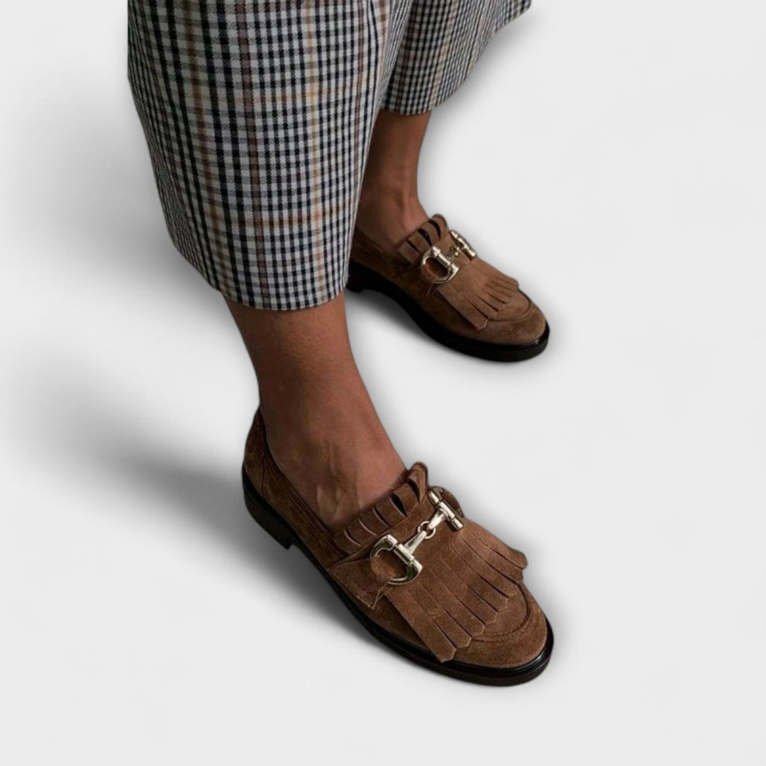 Sophia | Brown Rounded Toe Loafers - Mijn winkel