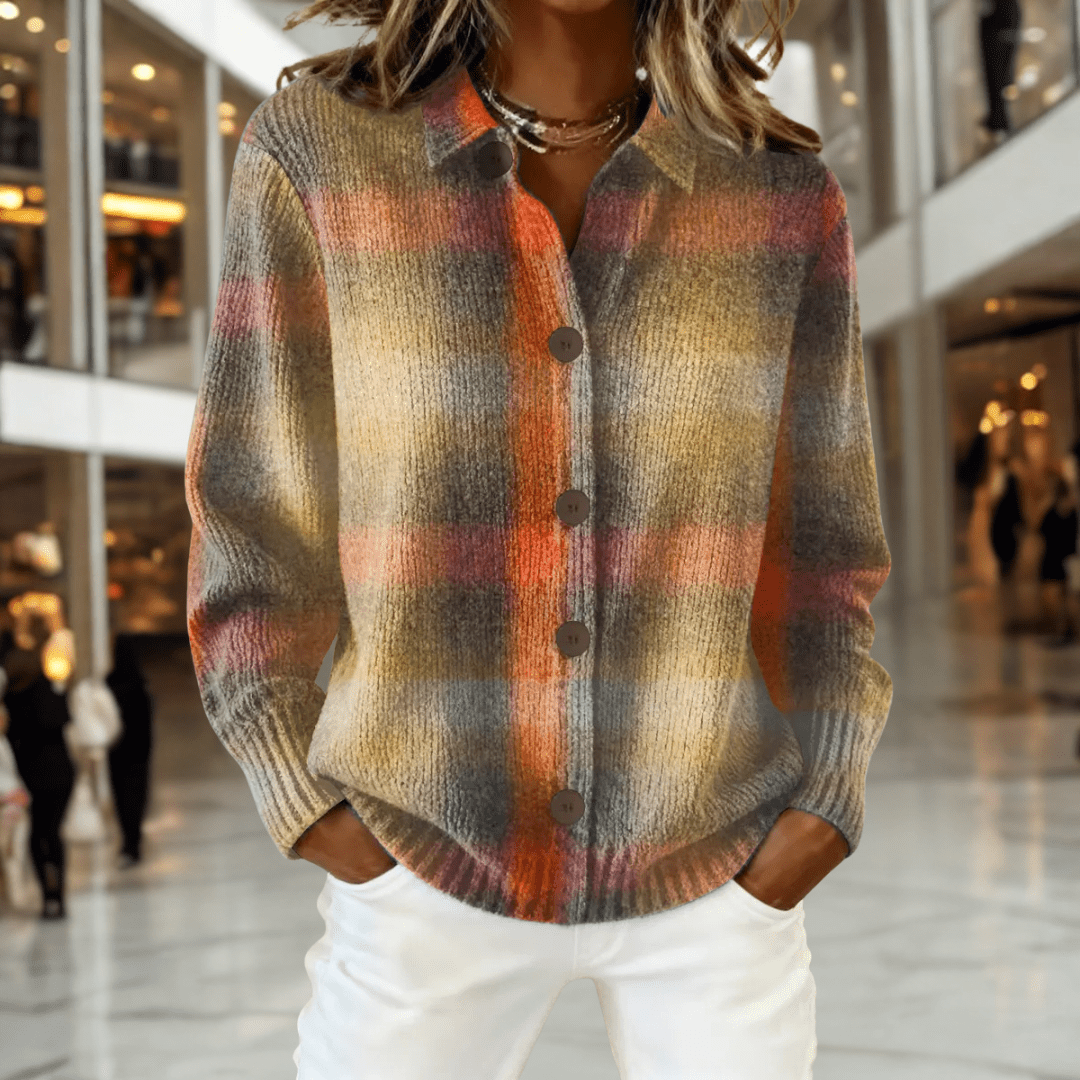 Sophie™ - Handcrafted Check Cardigan - Mijn winkel