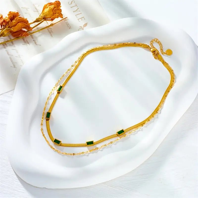 Sorella Gem Double - Layer Retro Necklace | Gold - Mijn winkel