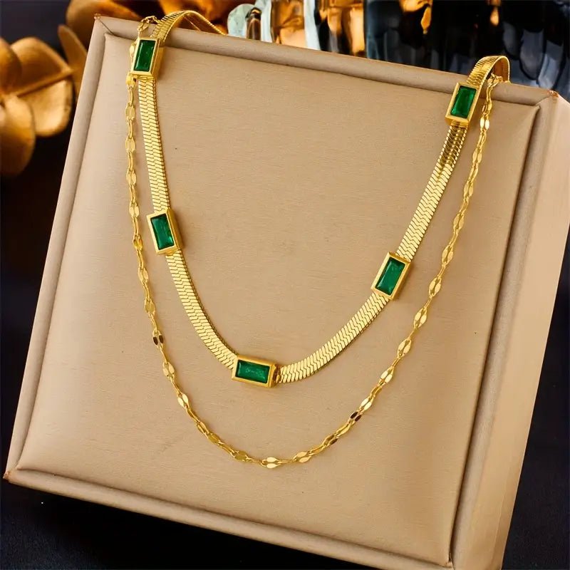 Sorella Gem Double - Layer Retro Necklace | Gold - Mijn winkel