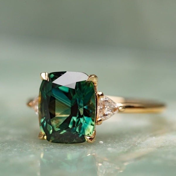 Vintage - Inspired Green Gemstone Ring | Gold - Mijn winkel