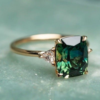 Vintage - Inspired Green Gemstone Ring | Gold - Mijn winkel