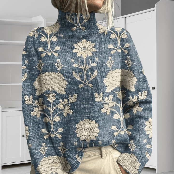 Zoe | Warm Floral Turtleneck - Mijn winkel